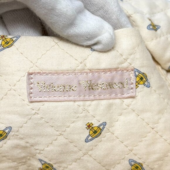 Vivienne Westwood Vintage Orb Logo Terry Cloth Tote Bag Blue Cotton [106235] - Picture 15 of 15